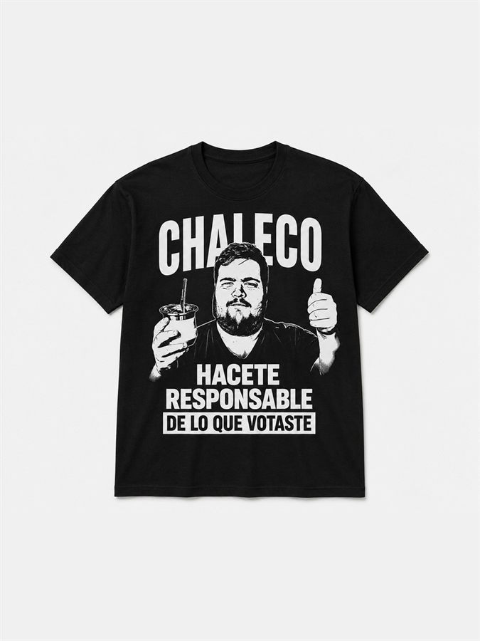 Remera negra Chaleco Hacete Responsable de lo que Votaste