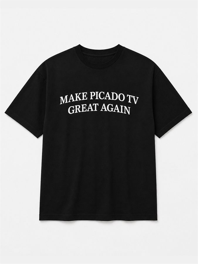 Remera negra Make Picado TV Great Again